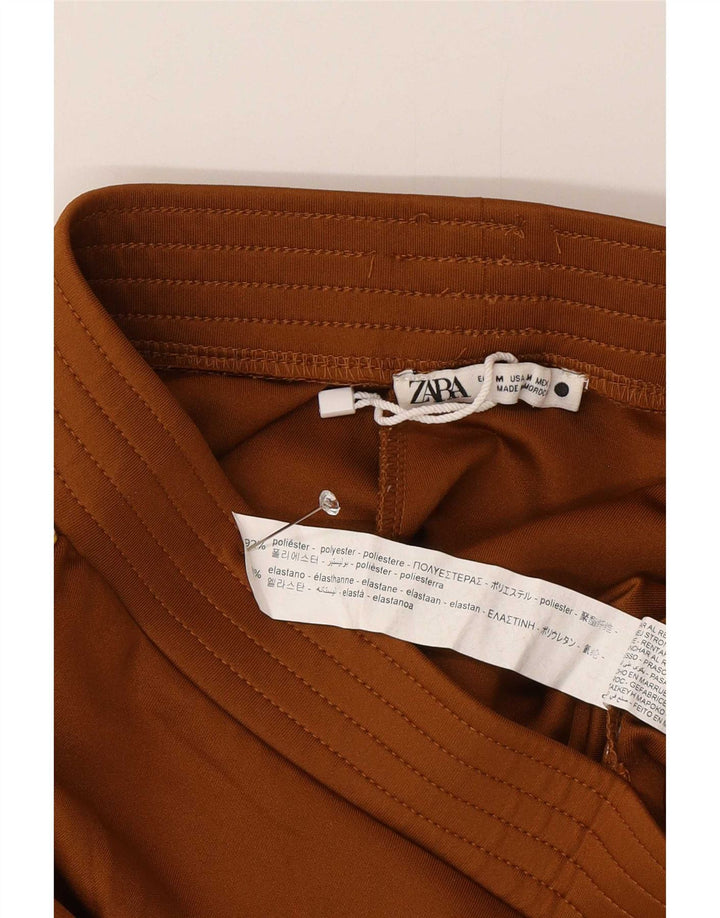 Pantaloni scurți sport pentru femei Zara, cu tăiere relaxată, UK 14 Poliester maro mediu