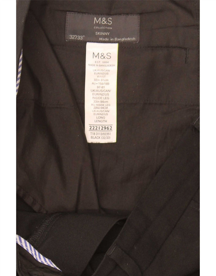 Marks & Spencer Pantaloni skinny casual pentru bărbați W33 L32 Poliester negru