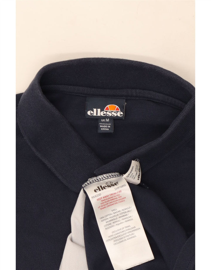 Cămașă polo pentru bărbați Ellesse, bumbac colorblock, albastru bleumarin mediu