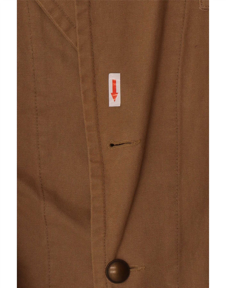Vintage Mens Military Graphic 1 Button Blazer Jacket UK 38 Medium Beige