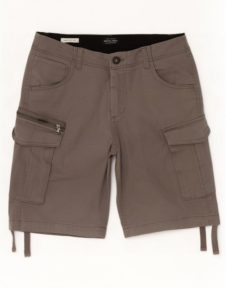 Pantaloni scurti cargo Jack & Jones Comfort Fit pentru bărbați, mici W29, bumbac gri