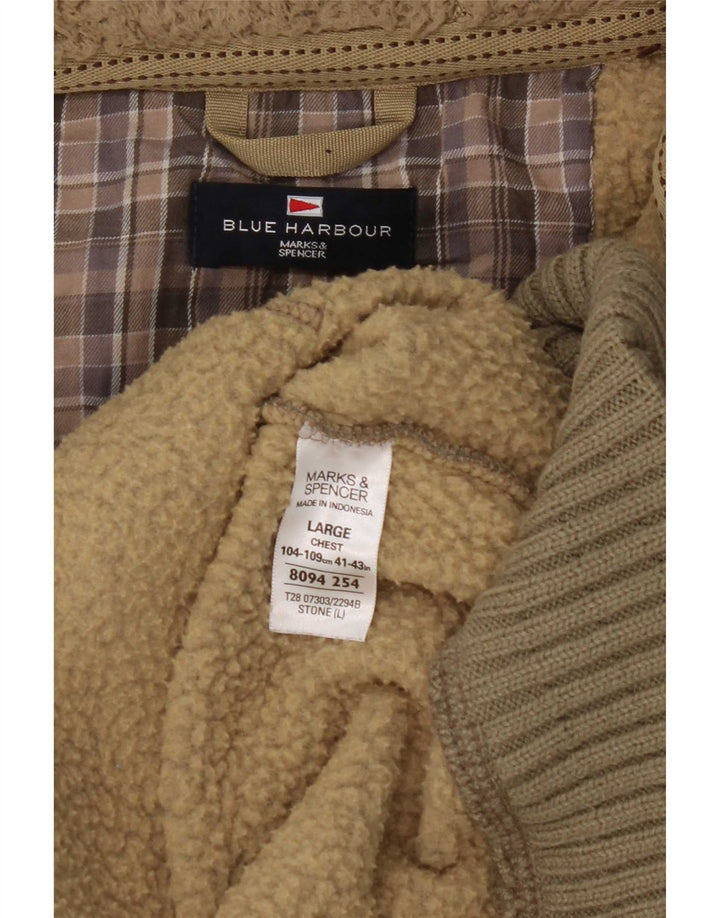 Pulover Marks & Spencer pentru bărbați, Blue Harbour, cu fermoar, poliester kaki mare
