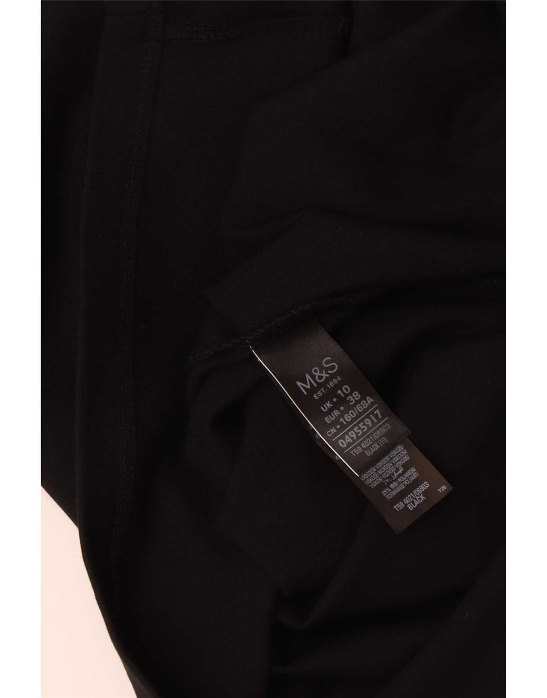 Fusta midi pentru femei Marks & Spencer UK 10 Small W30 Black Viscose