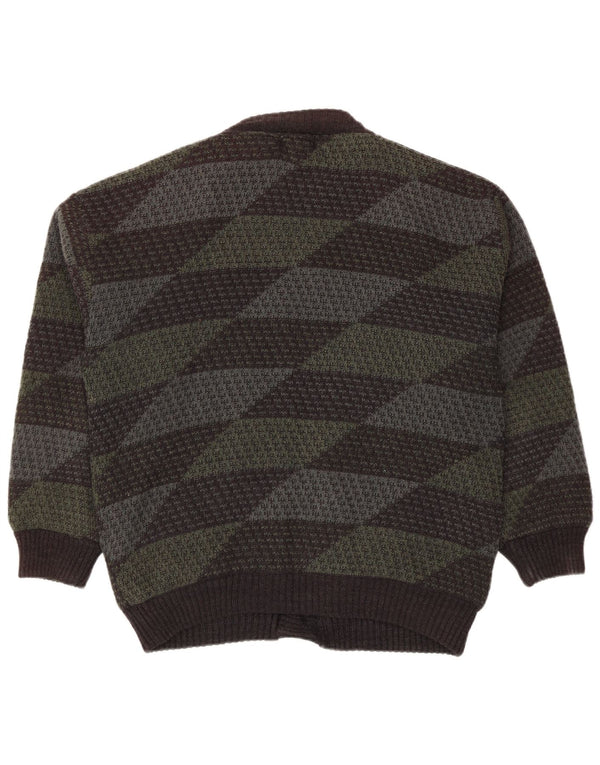 Mark Adam Pulover Cardigan Bărbați IT 48/50 Verde Mediu Geometric Poliacrilic
