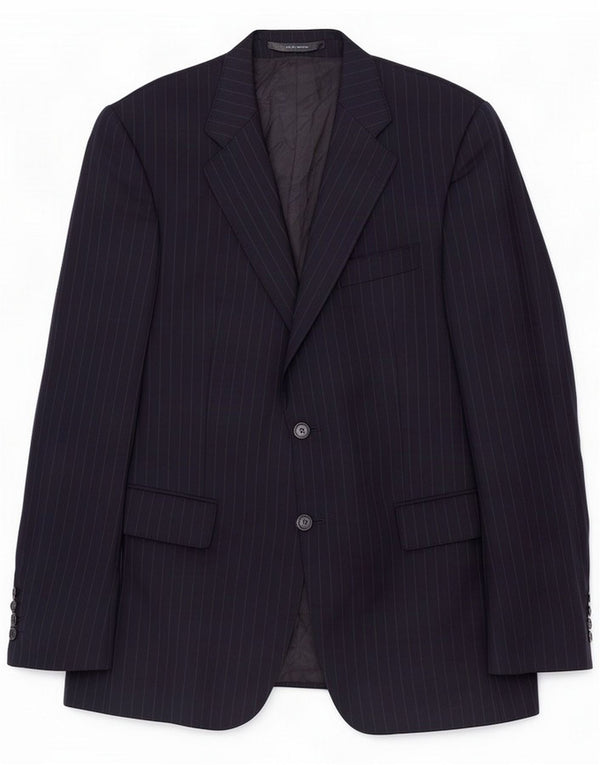 Jaeger pentru bărbați 2 butoane Blazer Jacket UK 40 mare bleumarin cu dungi