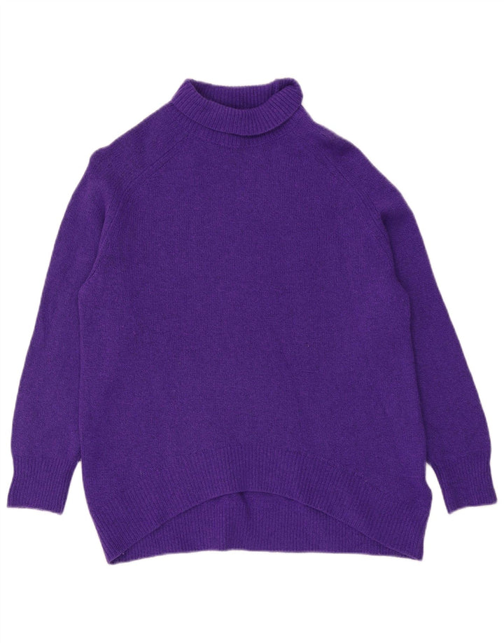 Pulover pentru femei Massimo Dutti cu gât rulat din lână violet mediu UK 14