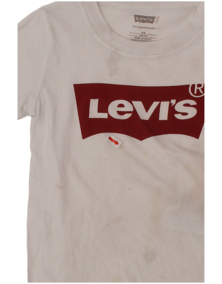 Tricou grafic LEVI'S pentru baieti Top 3-4 ani bumbac alb