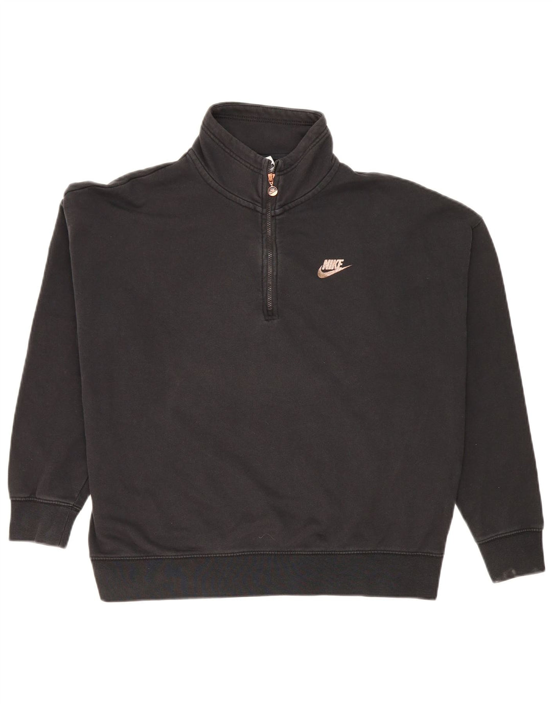Pulover Nike pentru femei, supradimensionat, cu grafic, cu fermoar, cu gât, UK 14 Medium Negru