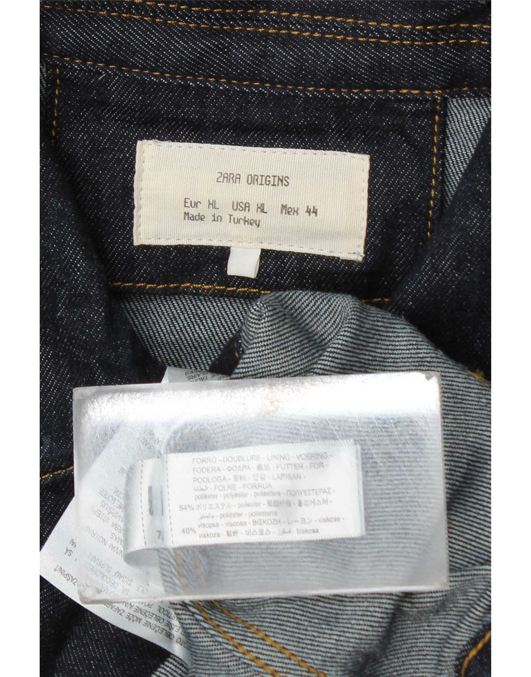 Jachetă de blugi pentru bărbați Zara UK 42 XL Bleumarin Poliester