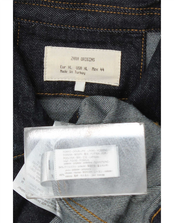 Jachetă de blugi pentru bărbați Zara UK 42 XL Bleumarin Poliester