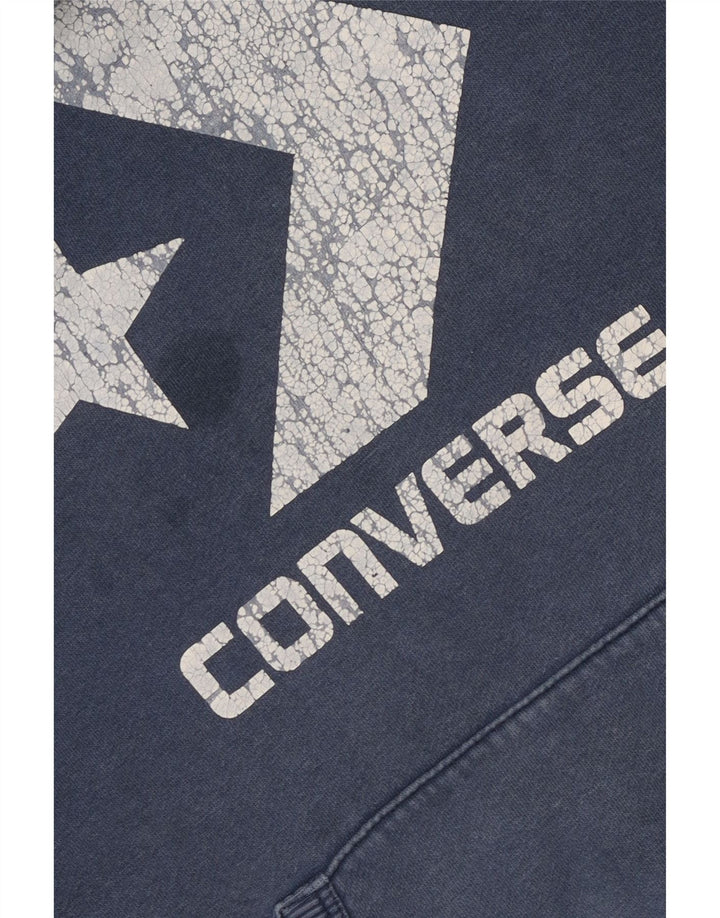 Pulover pentru bărbați CONVERSE Graphic Hoodie, mic, albastru, bumbac