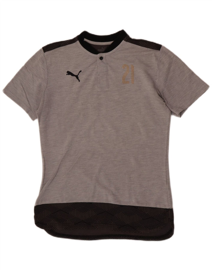 Tricou grafic Puma pentru bărbați Top, gri mediu, bumbac color bloc