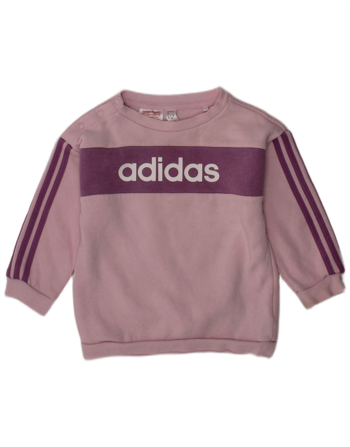 Pulover cu grafic ADIDAS pentru fetițe, 9-12 luni, roz, color block