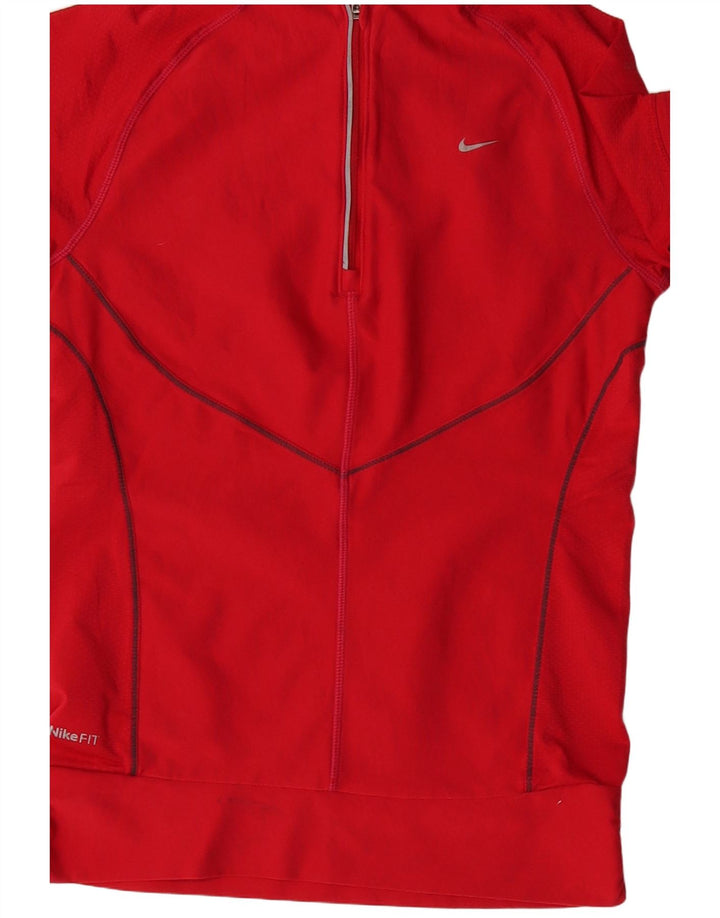 Top de trening cu mânecă scurtă și pulover Nike Fit Dry pentru femei UK 4/6 Small Red