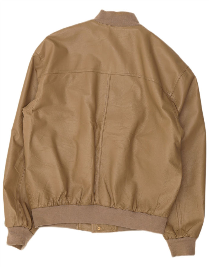 Bomber din piele vintage pentru bărbați UK 42 XL Bej