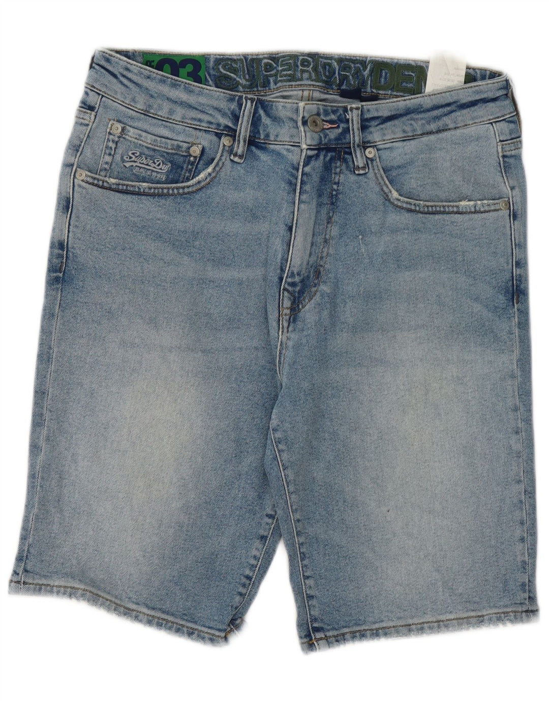 Pantaloni scurți din blugi pentru bărbați Superdry W32, bumbac albastru mediu