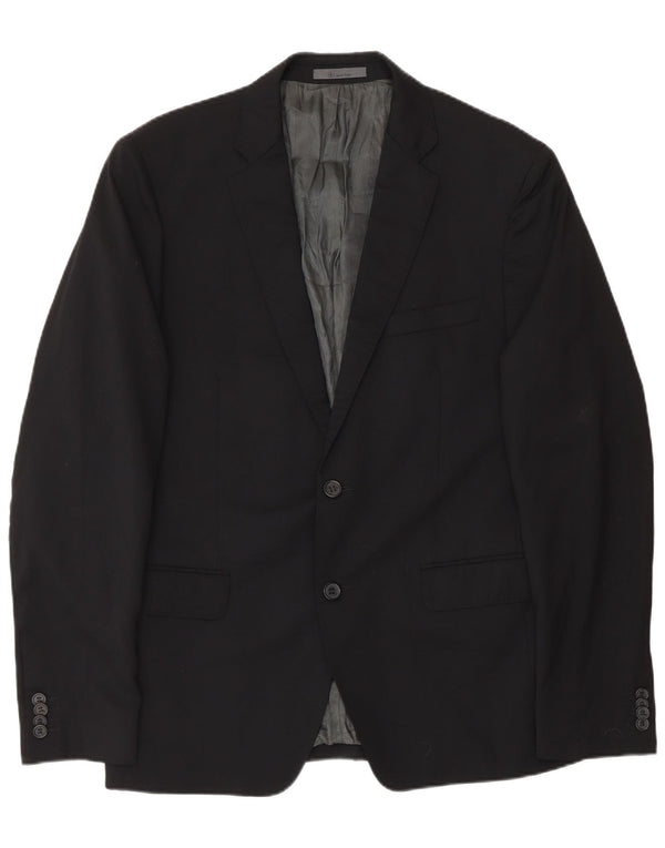 Jachetă Calvin Klein pentru bărbați cu 2 nasturi IT 52 XL Lână virgină neagră