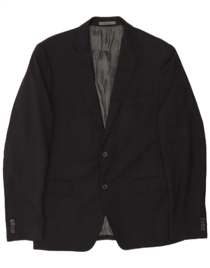 Jachetă Calvin Klein pentru bărbați cu 2 nasturi IT 52 XL Lână virgină neagră