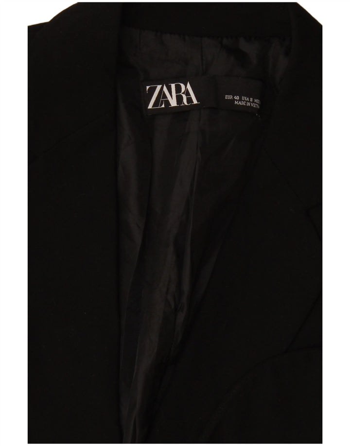 Blazer pentru femei Zara cu 1 nasture EU 40 Medium Negru