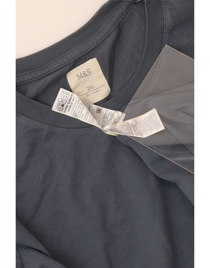 Marks & Spencer Top pentru bărbați cu mânecă lungă 2XL, bumbac albastru