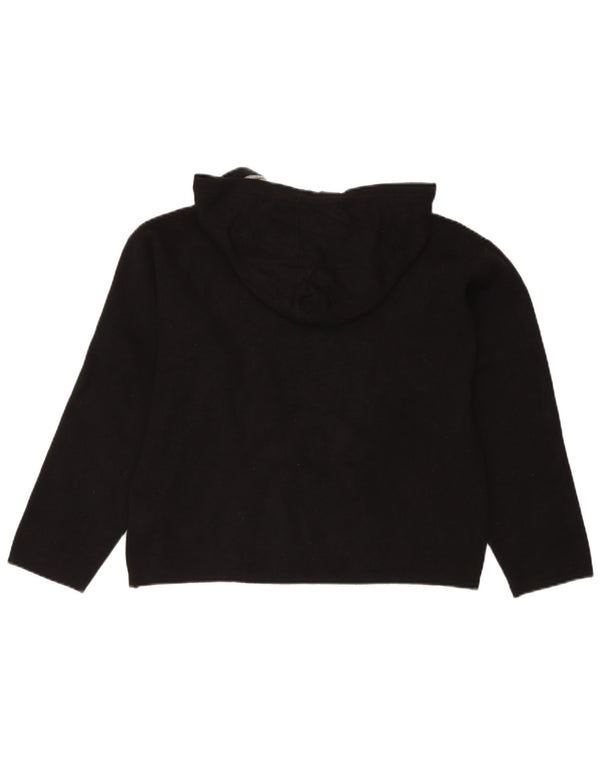 Jumper Replay pentru femei Crop Graphic Hoodie UK 16 mare, negru, viscoză