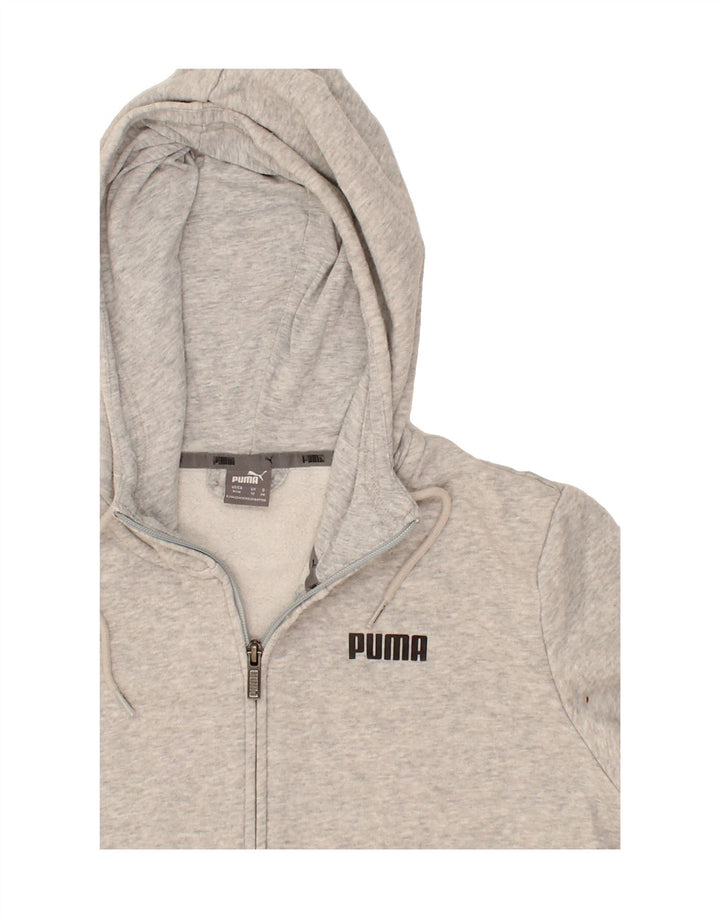 PUMA Womens Zip Hoodie Sweater UK 12 Medium Grey Cotton Vintage Puma and Second-Hand Puma from Messina Hembry 