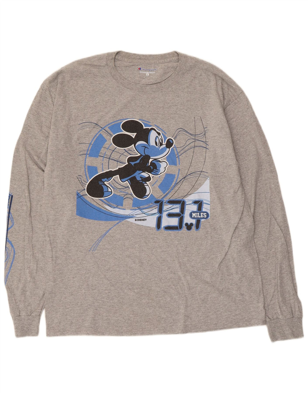 Top pentru bărbați Champion cu mânecă lungă Mickey Mouse, mare, gri