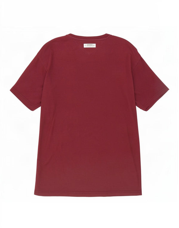 Tommy Hilfiger Mens Graphic T-Shirt Top Medium Burgundy Cotton