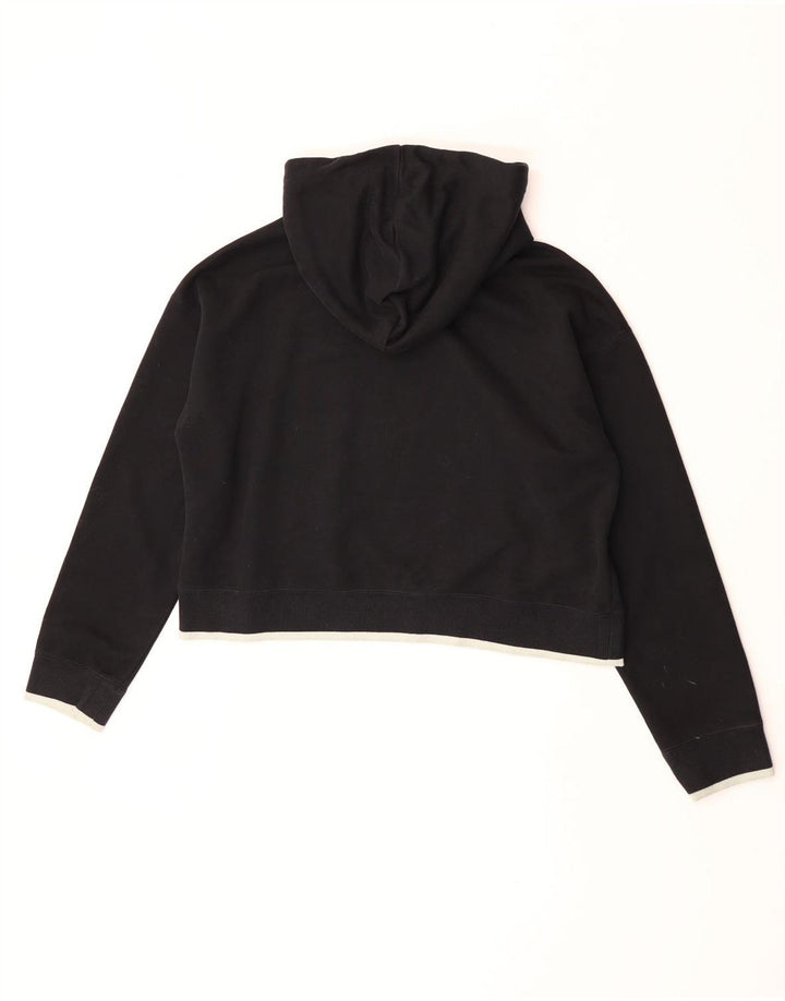 Jumper Adidas Crop Oversized Hoodie pentru femei UK 10 Small Negru Poliester