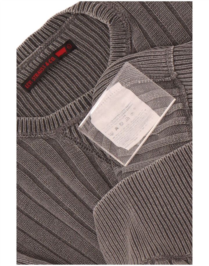 Pulover Levi's pentru bărbați, cu gât crew, bumbac mare, gri
