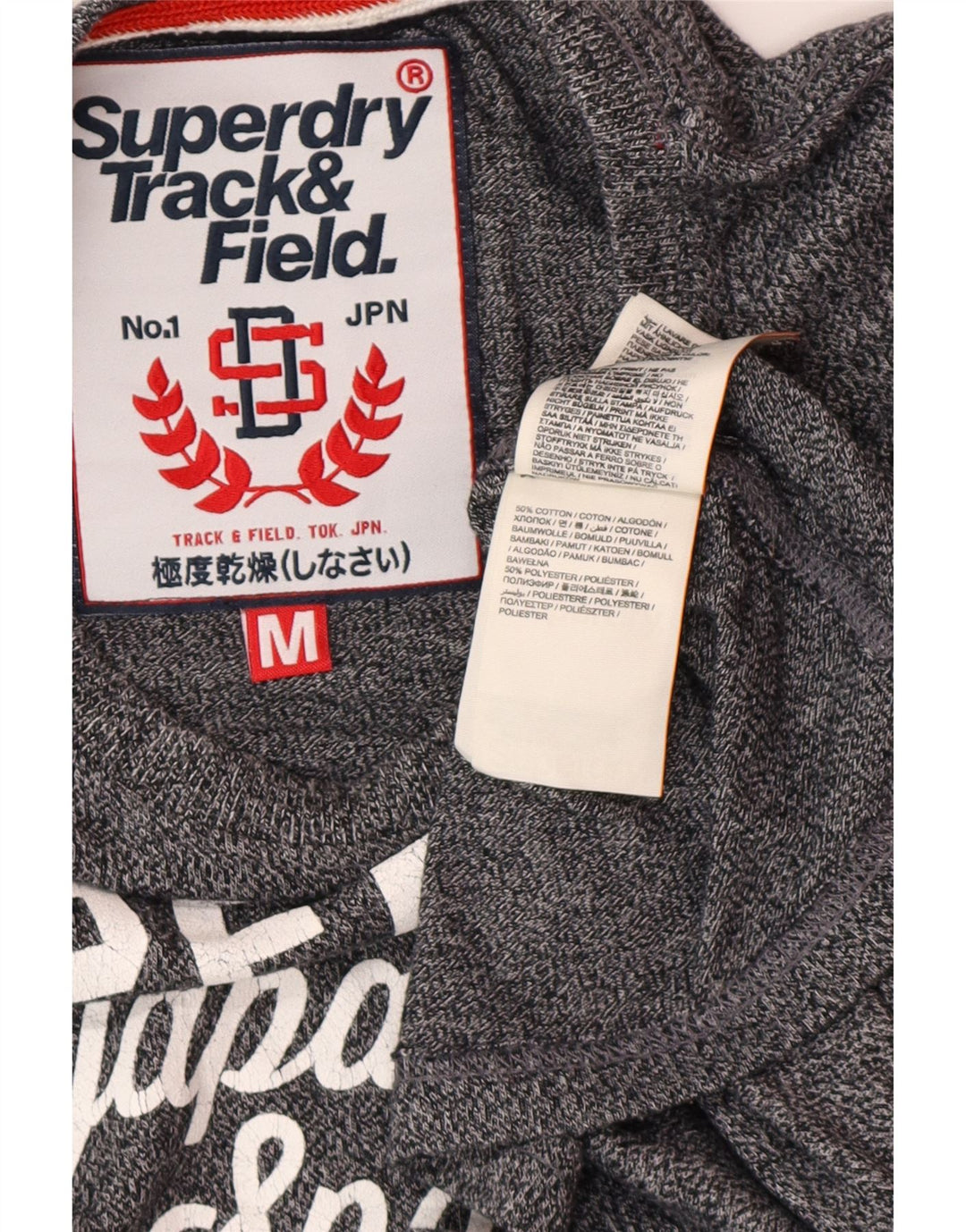 Tricou grafic pentru bărbați SUPERDRY Top din bumbac cu pete gri mediu