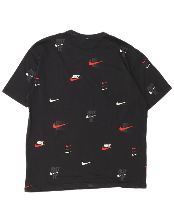 Tricou grafic Nike pentru bărbați, cu croiala lejeră Top, bumbac mediu negru