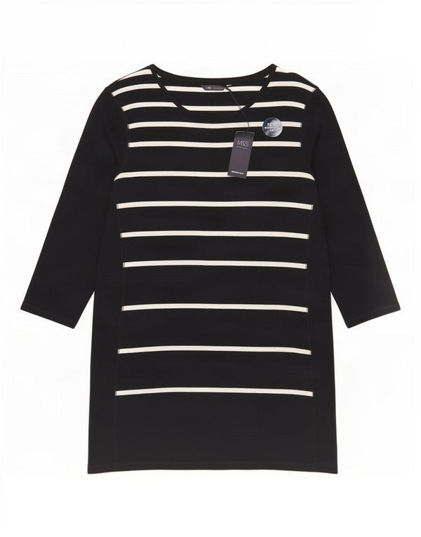 Rochie pentru femei Marks & Spencer cu mâneci 3/4 cu pulover UK 18 XL cu dungi negre