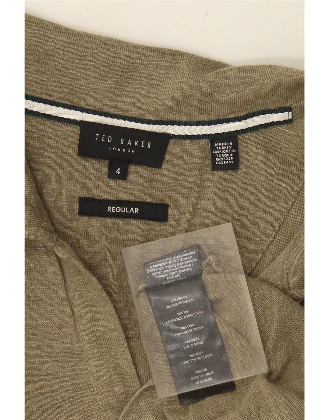 Tricou polo obișnuit pentru bărbați Ted Baker, mărime 4, mare, kaki, in