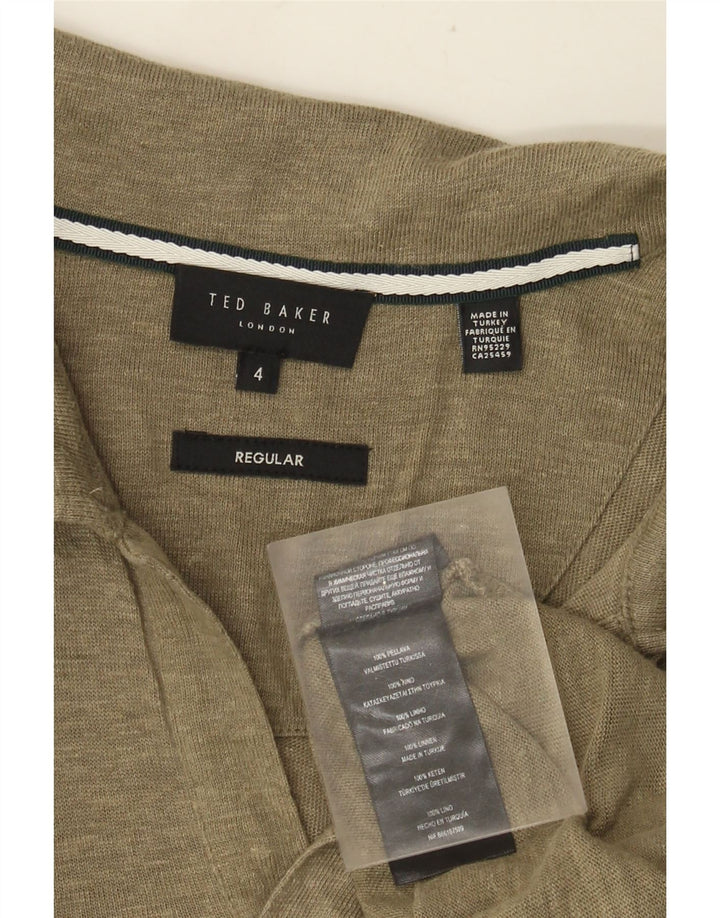 Tricou polo obișnuit pentru bărbați Ted Baker, mărime 4, mare, kaki, in