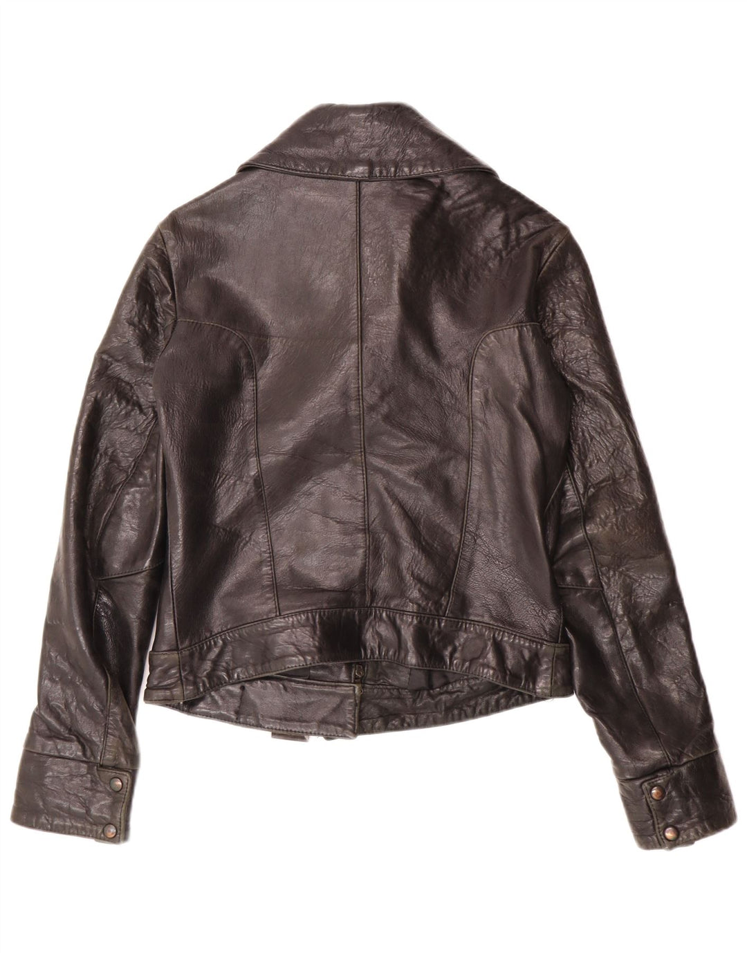 Geacă de piele vintage pentru femei IT 44 Medium Black Leather Biker