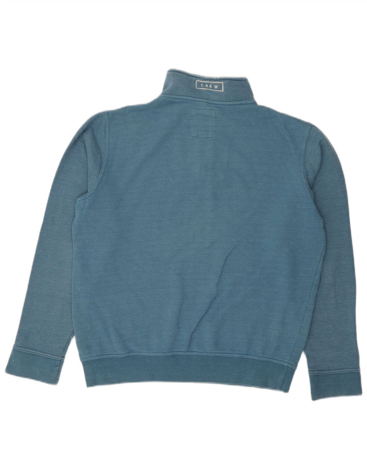 Crew Clothing Hanorac pentru bărbați cu fermoar și gât Pulover Bumbac albastru mediu
