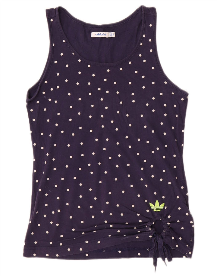Vest Vest Top pentru femei Adidas IT 46 Medium Bleumarin Bumbac cu buline