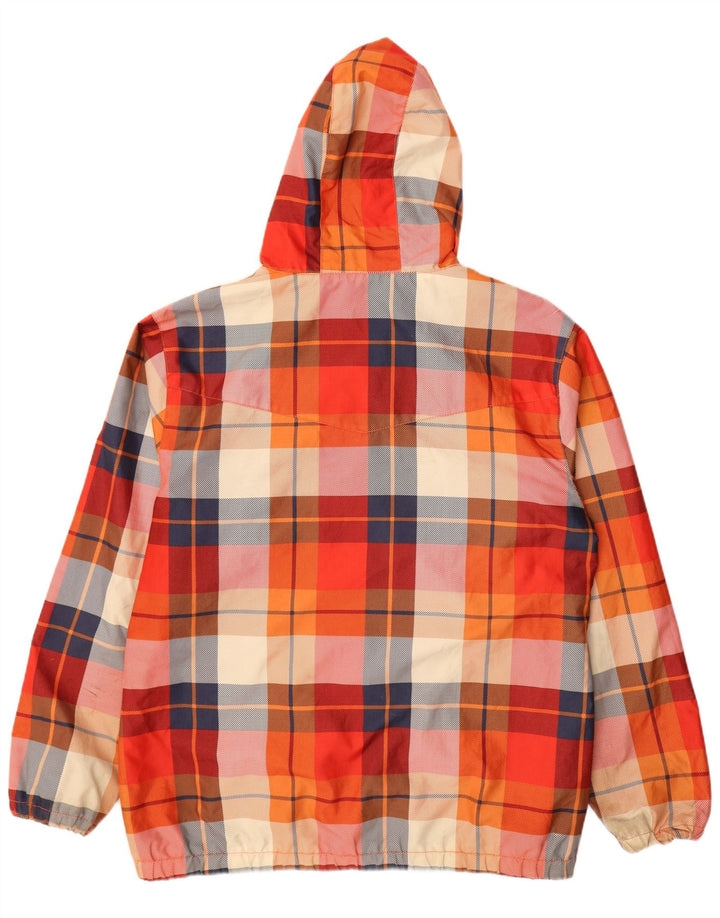 Jachetă de vânt cu glugă DC pentru bărbați UK 42 XL, poliester cu carouri multicolore