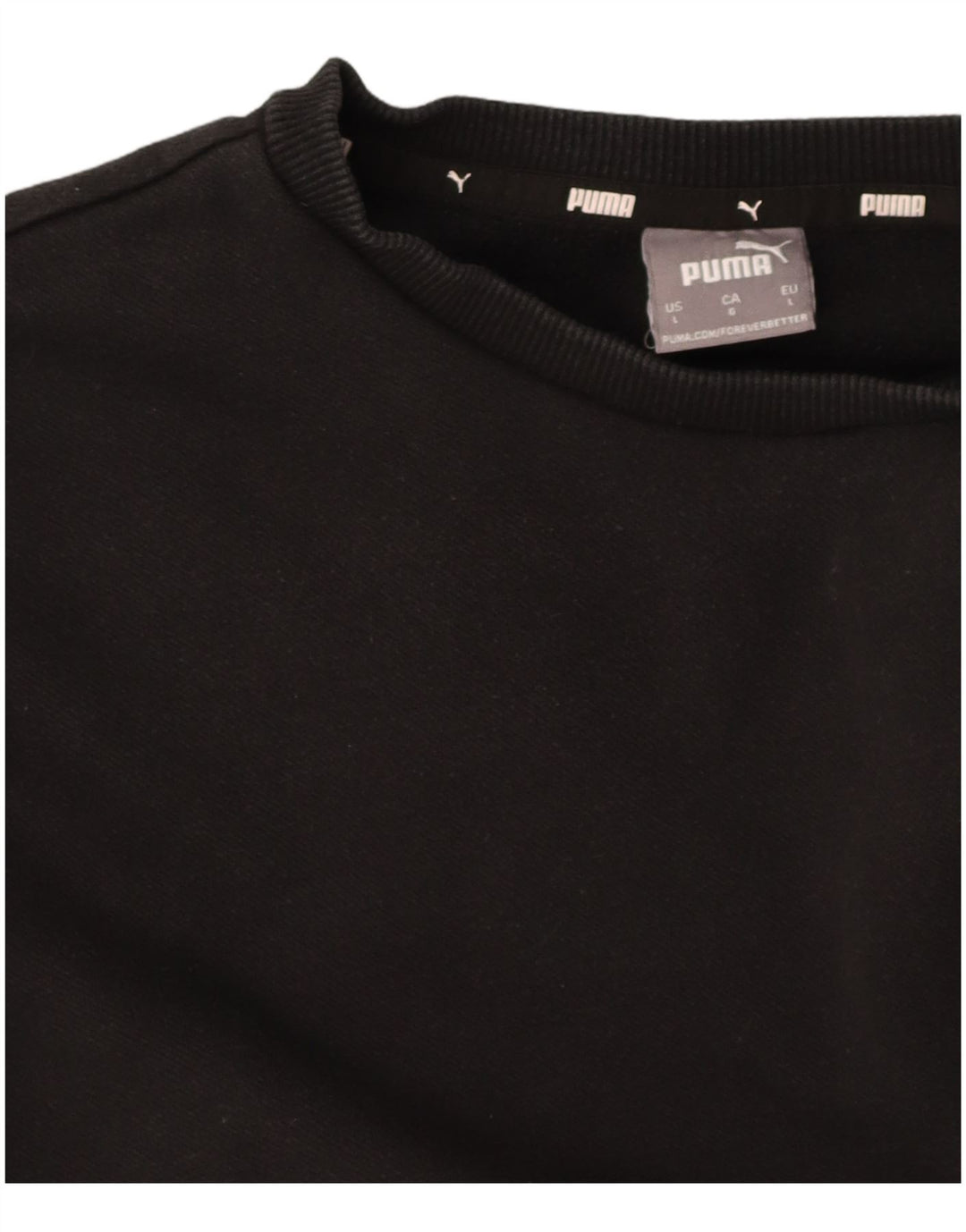 PUMA Mens Sweatshirt Jumper Large Black Cotton