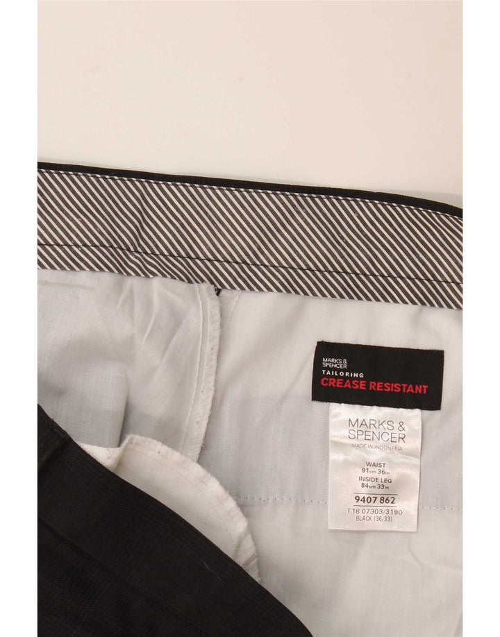 Marks & Spencer Pantaloni drepți pentru bărbați L36 L33 Poliester negru