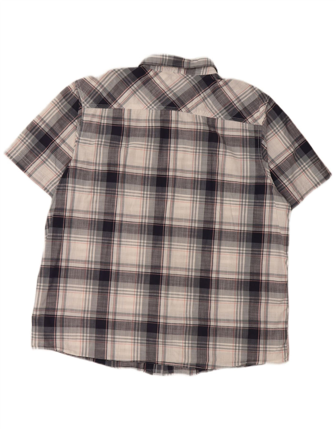 Cămașă cu mânecă scurtă pentru bărbați WEIRD FISH 2XL, bumbac cu carouri bleumarin