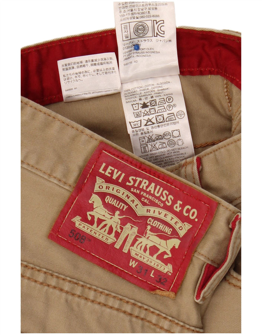 Levi's 508 Regular Tapered Jeans W31 L32 bumbac bej