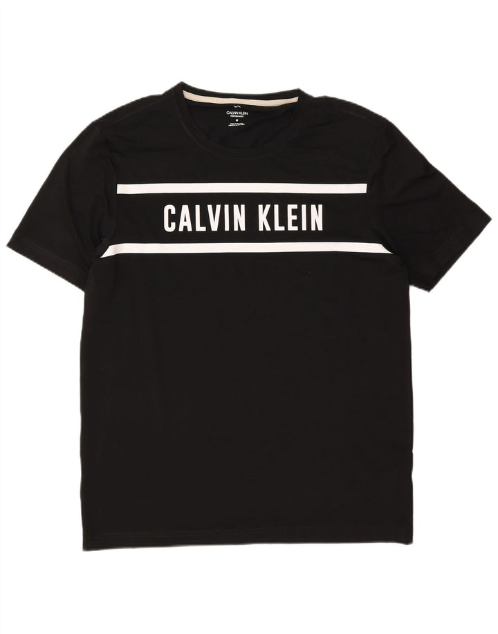Tricou grafic Calvin Klein pentru bărbați Top Mediu Negru Poliester Bloc de culoare