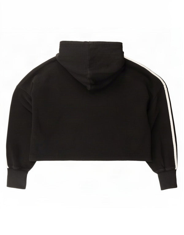 Jumper Adidas Crop Oversized Hoodie pentru femei UK 8 Small Black Bumbac