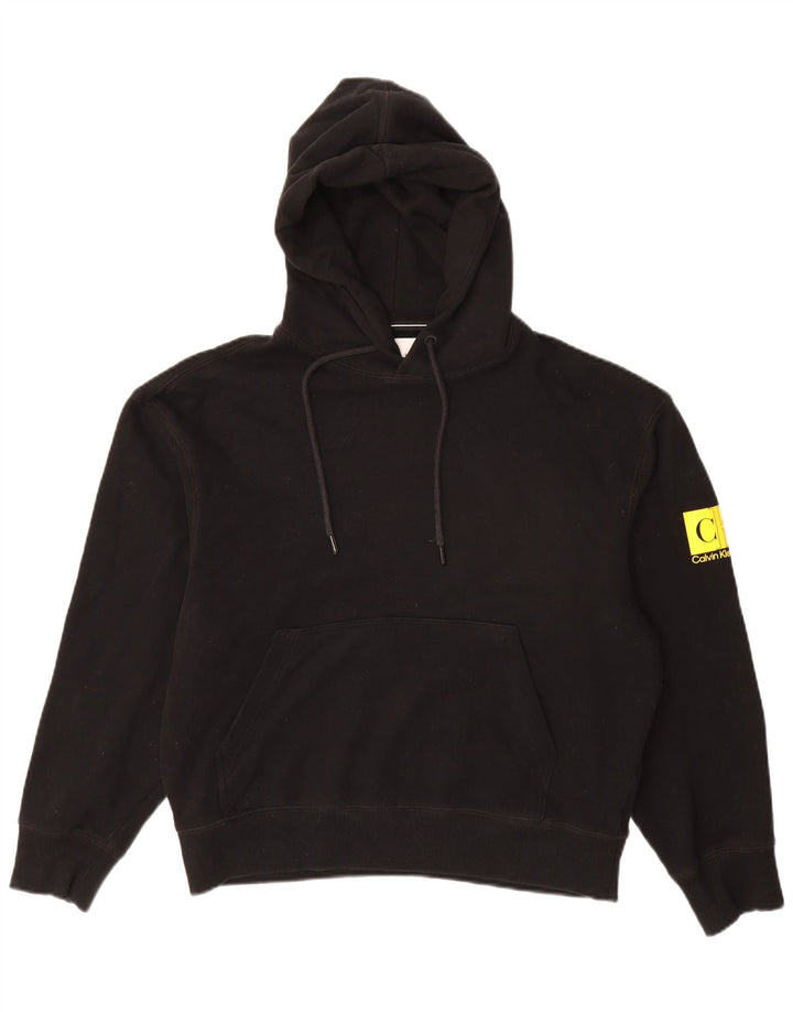 CALVIN KLEIN JEANS Hanoră grafică pentru bărbați, bumbac mediu negru