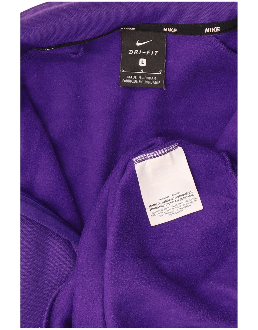 Pulover NIKE pentru bărbați, cu fermoar, cu gât, poliester mare violet