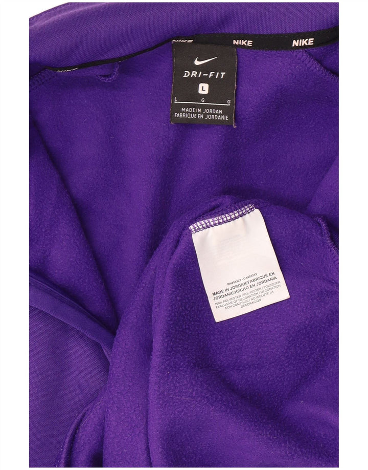 Pulover NIKE pentru bărbați, cu fermoar, cu gât, poliester mare violet