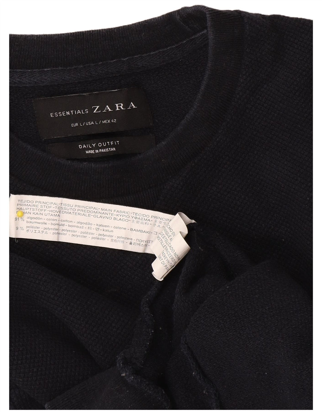 Pulover pentru bărbați Zara Pulover mare, albastru bleumarin, bumbac