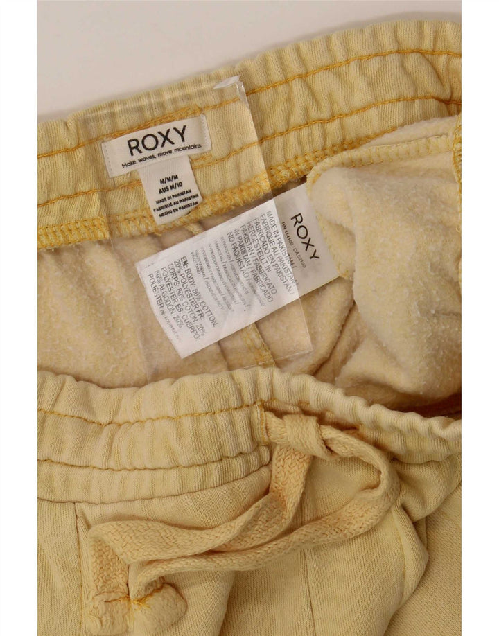 Pantaloni scurti sport Roxy pentru femei UK 14, bumbac galben mediu
